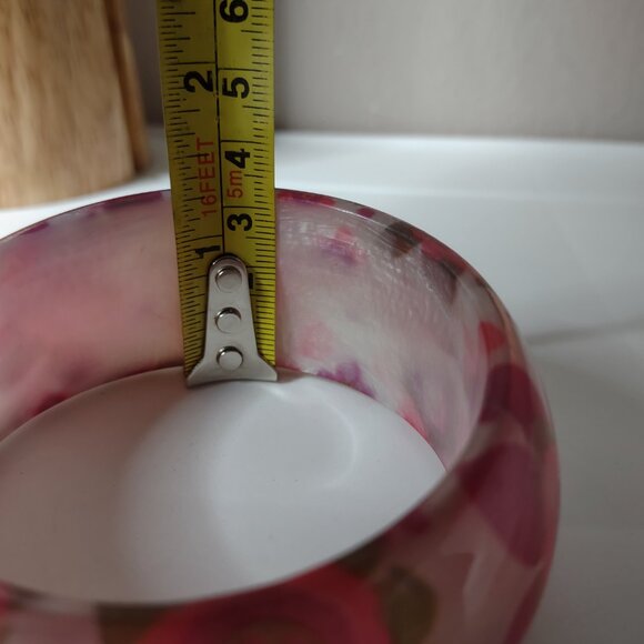 8 Inch Vintage Cute Pink Flower Bangle - Picture 10 of 11